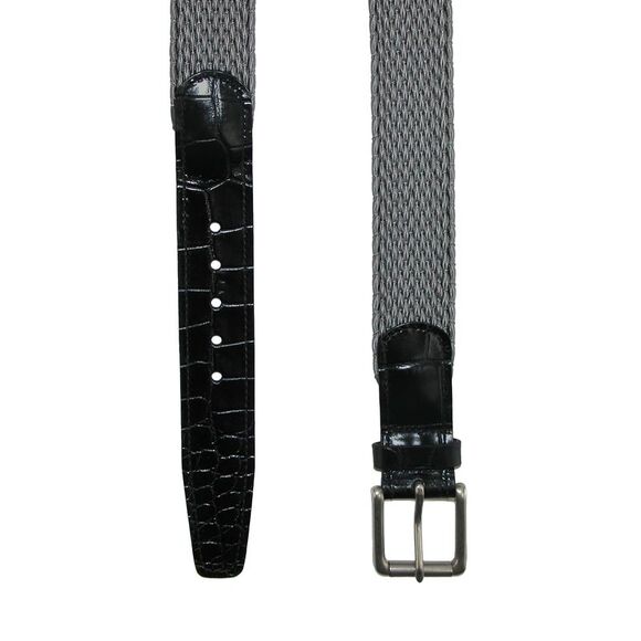 CrookhornDavis Men's Hampton Stretch Belt with Croc Print Tabs - Picture 2 of 2